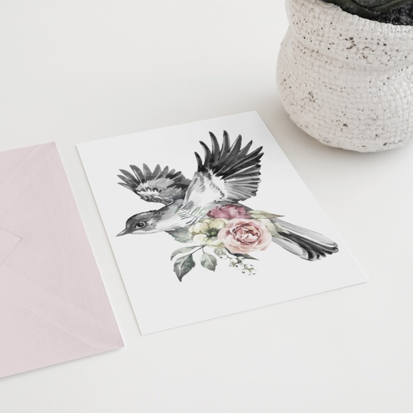 Watercolor Illustration Cute Bird Wall Art Print Poster UNFRAMED - Picture 7 of 9